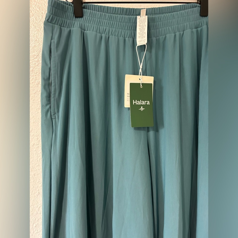 High Waist Pocket Mesh Overlay Wide Leg Casual Pants Medium - Picture 4 of 10